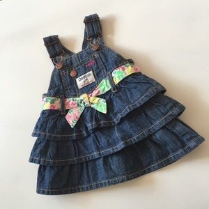 Oshkosh 3 Ruffles Denim Baby Jumper Dress 3 months